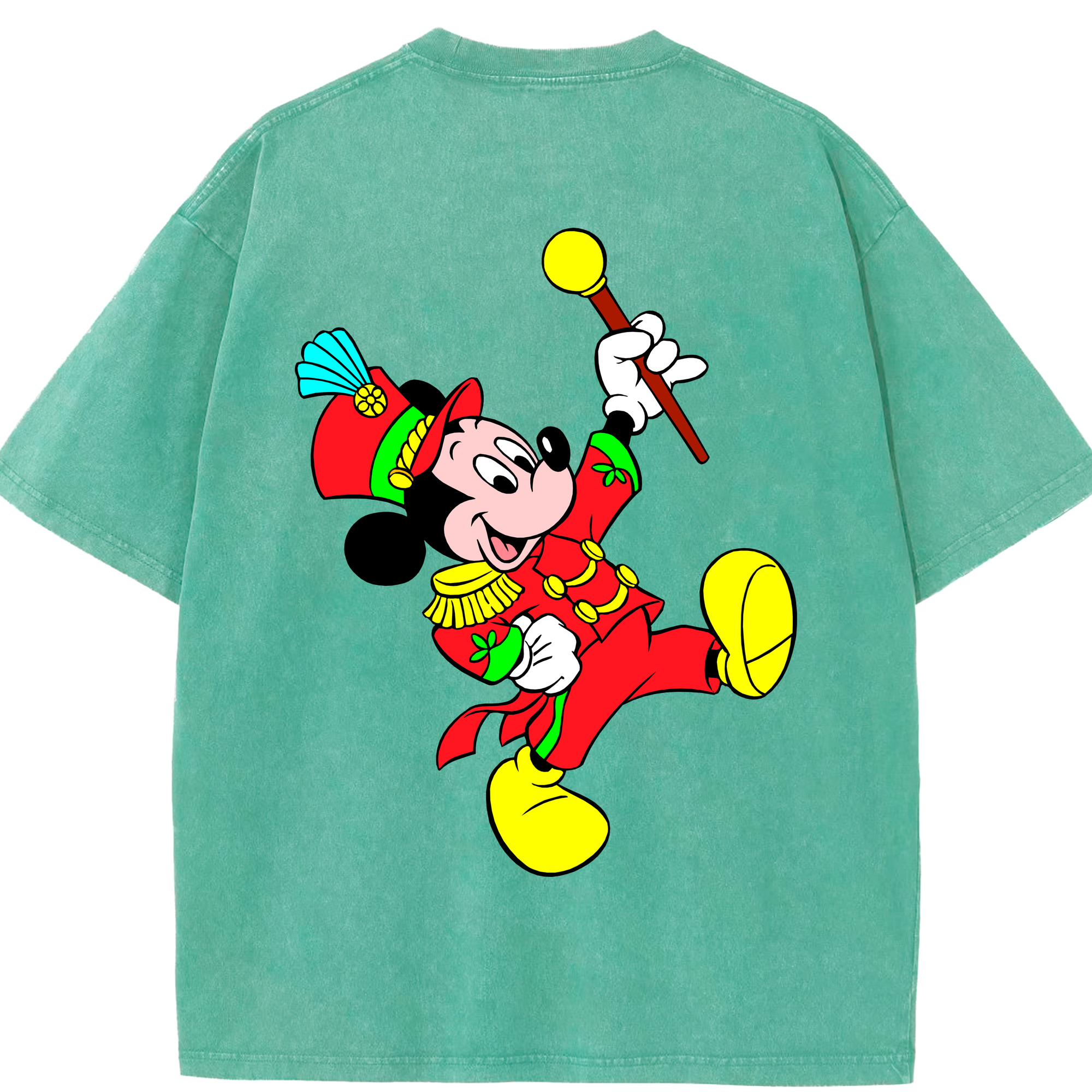 （画像用） ミッキーマウス Mickey Mouse 綿100% ヴィンテージ風 半袖Tシャツ（背面プリント）